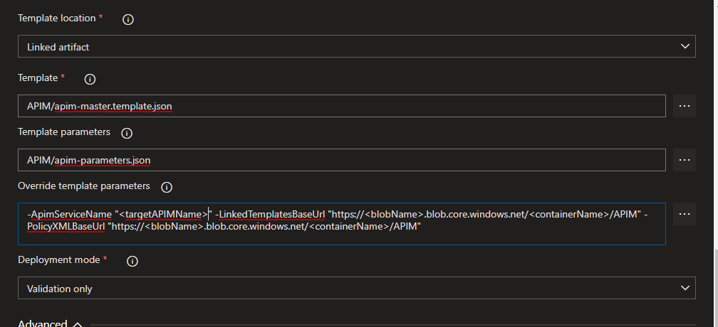 ARM template Validation